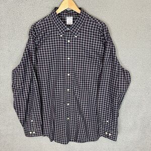 Brooks Brothers Shirt Men's XXL Blue Plaid Long Sleeve Button Down Regent‎